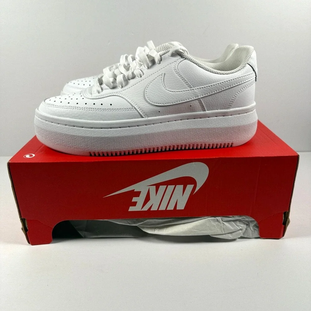 Nike Women's Court Vision Alta Platform Shoes 10 White DM0113-100 - NO LID